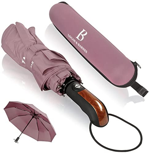 LOGAN & BARNES Regenschirm sturmfest bis 140 km/h - Taschenschirm mit zertifizierter Teflon-Beschichtung gegen Feuchtigkeitsschäden Modell Glasgow
