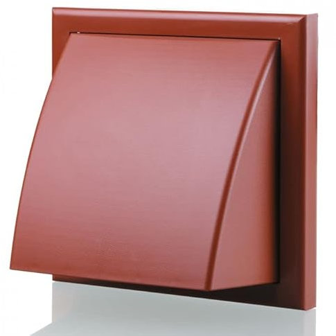 Terracotta 125mm 5 Inch Plastic Cowled Hooded Wind Baffle Wall Grille Air Ventilation Round Spigot + Wind Baffle & Backdraught Shutter Wall Ceiling Duct Extractor Inline Fan Bathroom Cover Cooker Hood