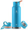 IDEUS Vakuumisolierte Wasserflasche, 40oz (1140 ml) Edelstahl Doppelwand Flasche Metall Sport Kantine mit auslaufsicherem Schraubverschluss (Ozeanblau)