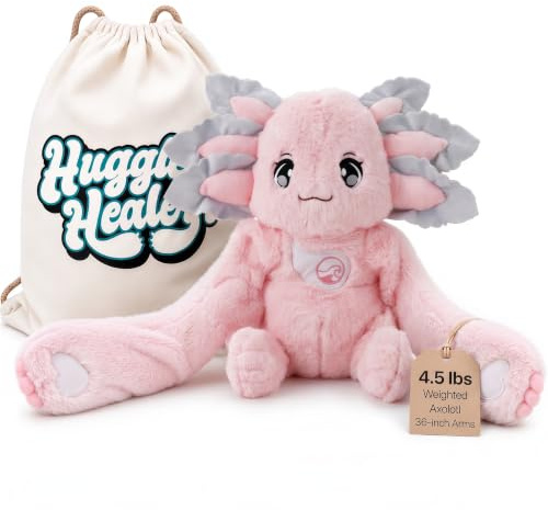 Huggle Healers Ula Weighted Axolotl Stuffed Animal 4.5lb - 36in Arms