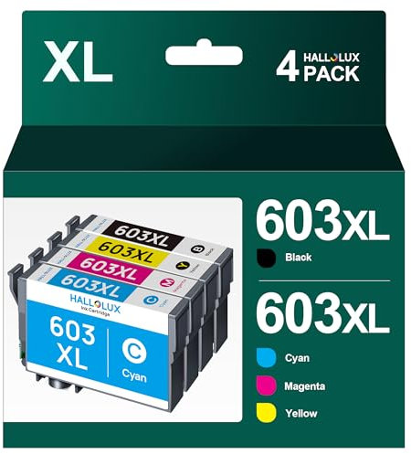 HALLOLUX 603XL Patronen Kompatibel für 603 603XL Epson Druckerpatronen für Epson Expression Home Home XP-3100 XP-4100 XP-4105 XP-2100 XP-2105 XP-3105 Workforce WF-2830 WF-2850 WF-2810 WF-2835,4-Pack