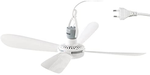 HAC24 Mobiler Deckenventilator Ø 43 cm 5W 230 V mit Aufhänger Reise Camping Ventilator Reiseventilator
