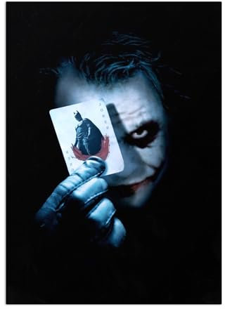 Displate Offiziell DC Comics MetallPoster Magnetische Befestigung Inklusive Lizenziert Bilder Hochwertiges Poster The Dark Knight - Joker with Batman card 45 cm x 32 cm