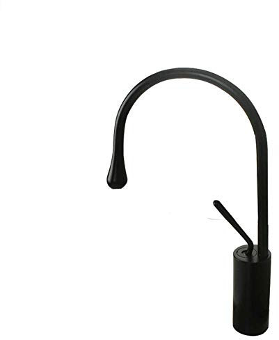 Mischbatterie, nordischer minimalistischer Waschtischmischer, Schwanenhals-Design, heißes und kaltes Wasser tropft über der Theke, Waschbecken-Wasserhahn, Kunst-Wasserhahn-Splinteninstallation,