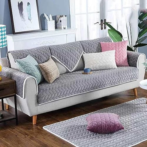 MTHGH sofabezug ecksofa I Form sofaschoner rutschfest Hund Katze sofaüberwurf Decke ecksofa wasserdicht sofahusse gelten3/2/4/1sitzer,gray-110x240cm