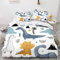 TSOPEFI Parure de lit pour enfants - Motif dinosaure mignon - Motif dinosaure coloré - Pour garçons et filles (200 x 200 cm, B)