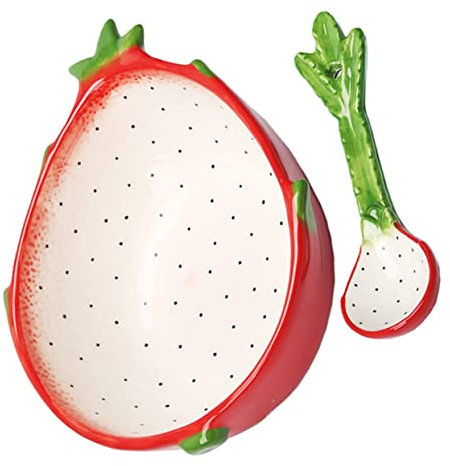BESTonZON Bol à Fruits Du Dragon En Céramique Fruits En Céramique Jolis Bols De Céréales Plats De Bonbons Ou Bols De Noix Coupe à Fruits En Porcelaine Pitaya Bol De Crème Glacée Glace Enfant
