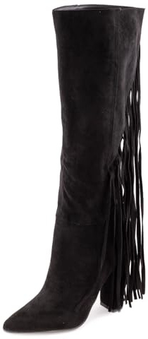 Toocool Stivali donna scamosciati frange camoscio tacchi alti western 2G1A [36,nero]