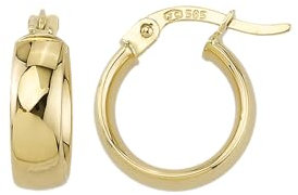 Ohrringe Creolen in Echt 585 Gold klassische, schlichte Ohrringe Ohrschmuck Damen Schmuck Goldcreolen in Gelbgold inkl. Schmucketui | JC Trauringe 8508