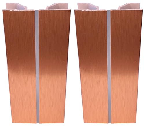 cyclingcolors 2x Jonction de plinthe multiangle en PVC Connecteur Socle Cuisine Raccord Profil, hauteur 100mm finition cuivre brossé