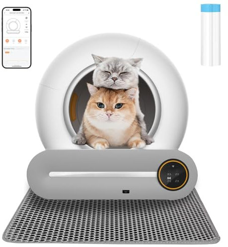 Lettiera Automatica per Gatti 65L Lettiera Gatto Autopulente Elettrica Sabbiera Gatto per 1-8KG Gatti (Type A)
