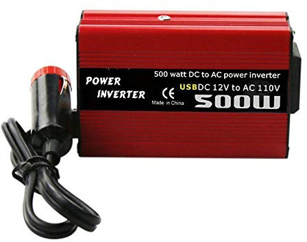 Convertisseur 12v 220v,Transformateur 12v 220v 500W CC à CC Convertisseur d'alimentation CC 12V à 110V 220V AC Voyot de voiture Transformateur automatique avec adaptateur de voiture à double usb(DC 12