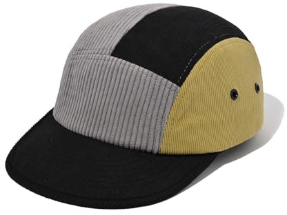 CLAPE Unisex 5 Panel Corduroy Baseball Cap - Flache Krempe, Verstellbarer Snapback, Low Profile, UV-Schutz Schildmütze, Unstructured Dad Cap
