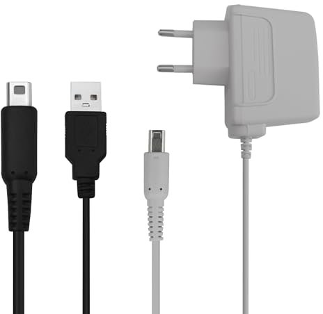 Xahpower Ladekabel Set für Nintendo 3DS, Ladegerät und USB Kabel Kompatibel mit Nintendo 3DS XL, 3DS, New 3DS, New 3DS XL, DSi, DSi XL, 2DS, New 2DS XL, New 2DS, 2DS XL