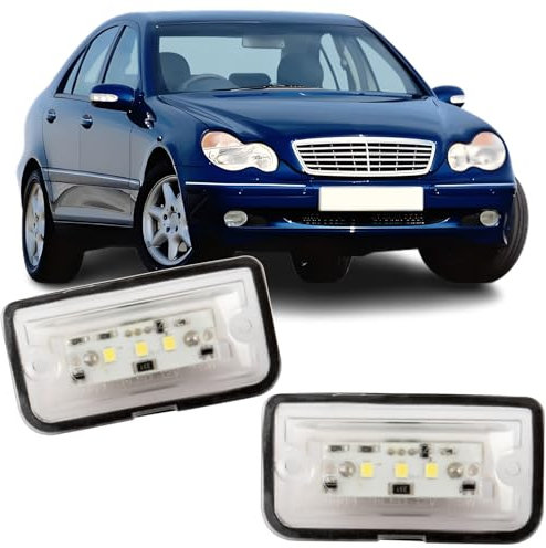 REINKO LED Kennzeichenbeleuchtung passt für Mercedes-Benz C-Klasse Limo./Coupe CLC W203 CL203 CLK W209 SL W230 Vaneo W414