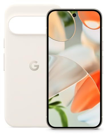 Google Pixel 9 - Unlocked Android Smartphone with Gemini, Advanced Camera, 6.3 Actua Display - Porcelain, 256GB + Pixel 9 & Pixel 9 Pro Case - Stain-Resistant Silicone - Porcelain