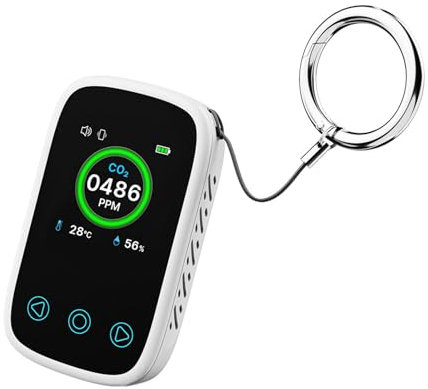Upgrades Kohlendioxid-Alarm, wiederaufladbar, mit Temperaturdispla, tragbares Camping-CO2-Messgerät für Haushalt