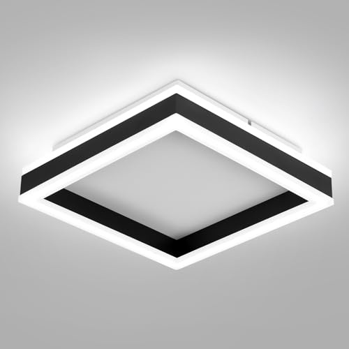 Vloitgol LED-Deckenleuchte, 24CM 25W Weiß Quadratisch Moderne Wohnzimmerlampe, Schlafzimmerlampe, LED Deckenlampe innen für Schlafzimmer Flur Büro Küche Wohnzimmer Esszimmer - Kaltweißes Licht 6500K