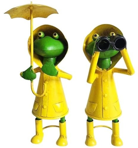Generisch Frosch Heini Kanu 2er Set, Frosch mit Regenmantel