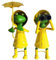 Frosch Heini Kanu 2er Set, Frosch mit Regenmantel