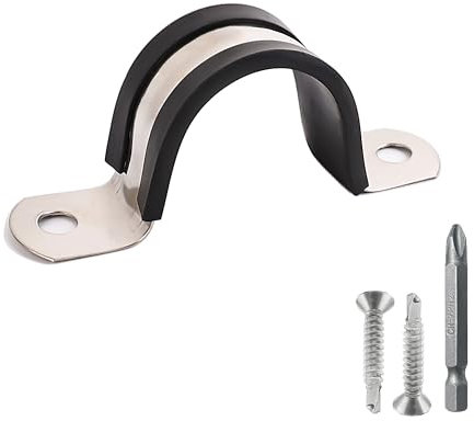 Soimuk Rohrschellen, 304 Edelstahl & Gummi gepolsterte Rohrschellen (SCH 1/2 Zoll (Φ 22 mm) – 20 Stück
