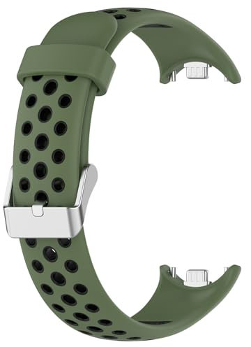 tecinity Cinturino Compatibile con Xiaomi Mi Band 9/8, Silicone Cinturino per Xiaomi Mi Band 8/9 (Verde+Nero)