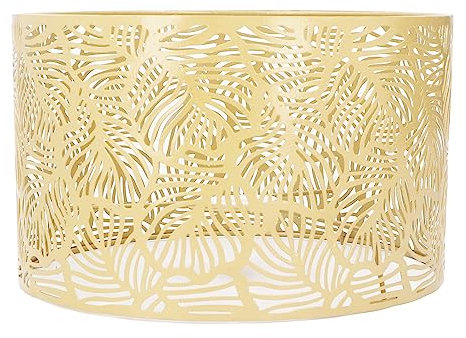COMTERVI Lampenschirm, Modern, Gold, 25 cm Durchmesser, 16 cm Höhe, E14-E27, Eisen, Rund, Zylinder