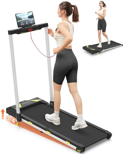 4 in 1 Tapis Roulant Elettrico Pieghevole 1-12km/h Tapis Roulant Telaio Rinforzato, Schermo LCD e Chiave di Sicurezza