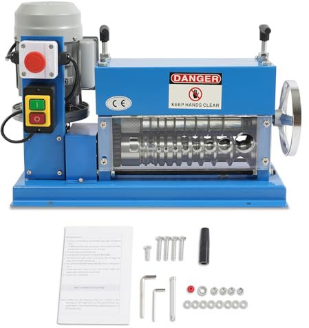 Charocean Automatic Wire Stripper Electrical Cable Stripper Machine 370W Cable Stripper Machine 1.5mm ~ 38mm Electric Wire Stripper, 11 Channel Copper Cable Machine for Leftover Cable Recycling