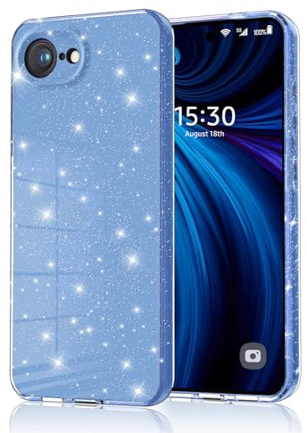 Eherui Handyhülle für iPhone 17e Hülle & iPhone 16e Glitzer, Silikon TPU Anti-Fingerabdruck Hülle,Stoßfeste Schutz Case Dünn Kratzfest und Absturzsicherung Schutzhülle für iPhone 17e/16e Case,Blau
