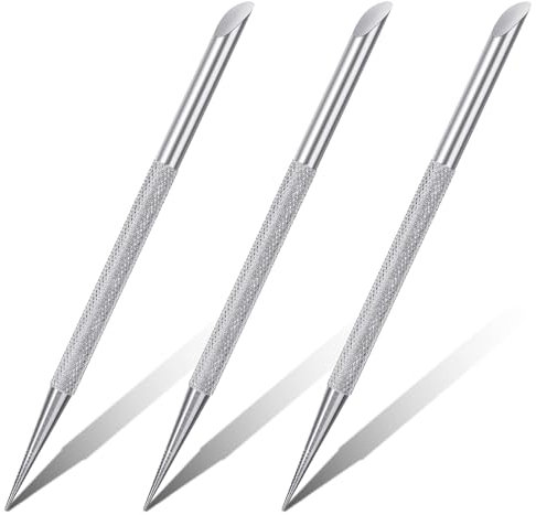 Mabor 3 Pcs Cuticle Pushers Tool, Stainless Steel Cuticle Remover Nail Cleaner Gel Fingernails Dead Skin Polish Peeler for Professional Manicure Pedicure Nail Art Care