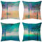 Bunte Palmen Kissenbezug 40x40cm 4er Set Sofakissen Dekokissen Leinen Kissenhülle Outdoor Kissen Quadratisch Moderne Kissenbezüge für Sofa Wohnzimmer Zierkissen