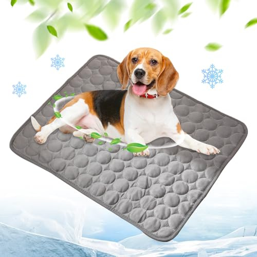 ComedyKing Kühlmatte Hund, Kühldecke Hund, Kühlmatte für Hunde, Sofortige Selbstkühlende Matte für Hunde, Langlebige Kratzfeste Oberfläche, Haustier Kühlpad für Kisten und Betten (Dunkelgrau, L)
