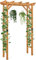 Arche de jardin en bois massif de 215 cm/229 cm, pergola avec toit suspendu et treillis latéraux, décoration de fête de mariage, arche pour terrasse, cour, pelouse