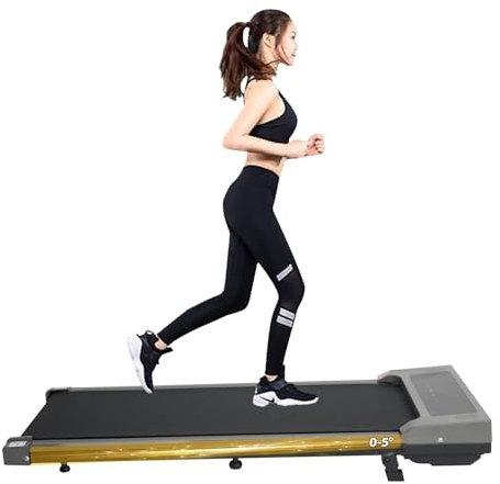 Under Desk Treadmill with Incline App Remote Control Bluetooth Speaker Walking Running Pad Machine 1-12km/h Adjustable Speeds LED Display for Home or Office (Grey)