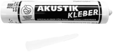 Generisch Akustikkleber Montagekleber für Absorberplatten weiß 310ml Kartusche Akustikpaneele sehr stark Basotect Noiseflex Schallabsorber