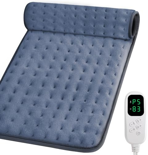 Heat Pad, Electric Heating Pad for Back Shoulder Neck, Fast Heating Technology, 6 Heat Level and 4 Timer Setting, Auto Shut Off, Ultra Soft Machine Washable