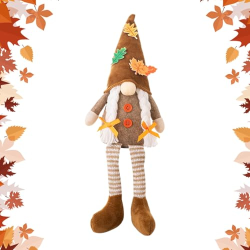 Halloween-Zwerge aus Plüsch – PP-Herbst-Zwerge, Dekoration, 2 Stück, Herbst-Gonk, Zwerge, Plüsch, Thanksgiving-Dekor-Zwerg, handgefertigter Festival-Strick-Zwerg, Herbst-Feiertagsparty-Dekoration für