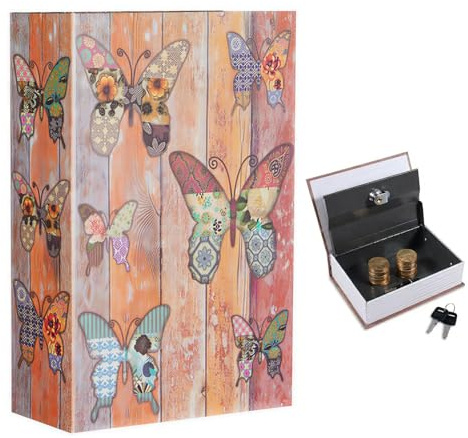 Caja fuerte para libros con llave, con cerradura de combinación, caja fuerte con llave