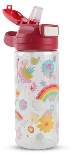 MHwan Kids Water Bottles, 600ml, Leakproof, Durable and Drop-resistant | for Carbonated Drinks, BPA-Free, One-Touch Opening, Easy to Clean, Ideal for Boys School and Outdoor