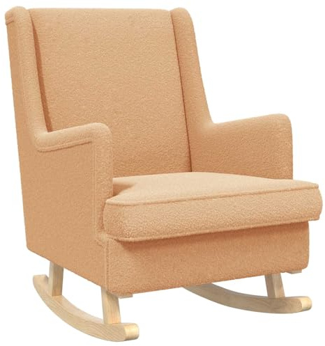 vidaXL Schaukelstuhl Beige 62 x 80 x 85 cm Bouclé, Moderner Schaukelstuhl, gemütlicher Sessel für Zuhause, stylische Lounge, Elegantes Relaxmöbel, Indoor-Rocker