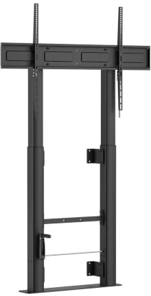 AISENS - FWF100E-351 - Soporte Suelo con MANIVELA Y FIJACION A Pared, TV 120KG DE 60-100, Negro