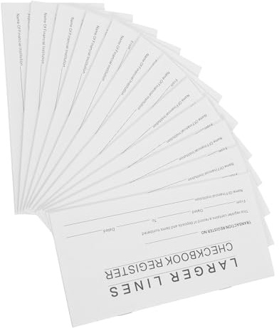SAFIGLE 12 Stück Persönliches Scheckbuch Transaktionsregister, Papier | Weiß, mit Kalendern, Kompakte Größe, für Bank Sparkonten und Geschäftskonten, Leicht zu Tragen