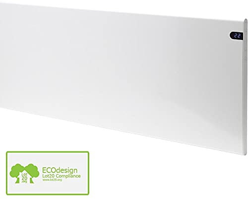 ADAX Neo Wall Mounted Electric Panel Heater With Timer, Thermostat. Modern, With Temperature Display. Convector Radiator. LOT 20 / ErP Compliant, Made In Europe, 1400W, White