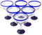 NOVICA 284619 Cobalt Contrasts Blown Margarita Glasses, Blue