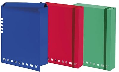 Pigna, Portaprogetti Faldone Monocromo D7 con elastico, Design Elegante, Perfetto per Archiviazione dei Documenti, 25x35x7 cm, 3 pezzi