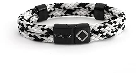 TRION:Z Zen Loop Duo Magnetic Bracelets for Women & Men Wristband Featuring Patented ANSPO Technology Unisex Bracelet (Small, Black/Silver/Grey)