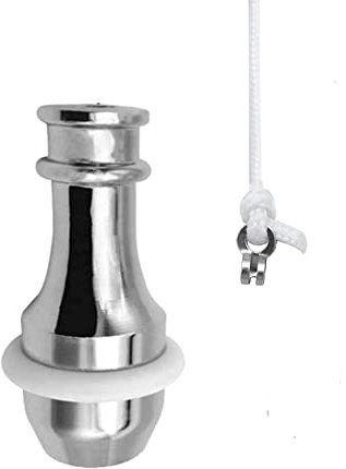 NewZC Blind Cord Pull Handle Rubbe Weighted Light Pull Handle with Nylon Pull Cord String Connector Extension for Bedroom Bathroom Shower Toilet Ceiling Light Fan - Brass Chrome [Energy Class A+++]