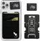 Double Pocket Gecko Phone Wallet - Adhesive Card Holder - Cell Phone Pouch - Stick on Spandex Pocket by Gecko - Carry Credit Cards and Cash (Black-White)