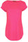 Fashion Star Womens Plain Stretchy Curved Hem Jersey T-Shirt Cerise Plus Size (UK 16/18)